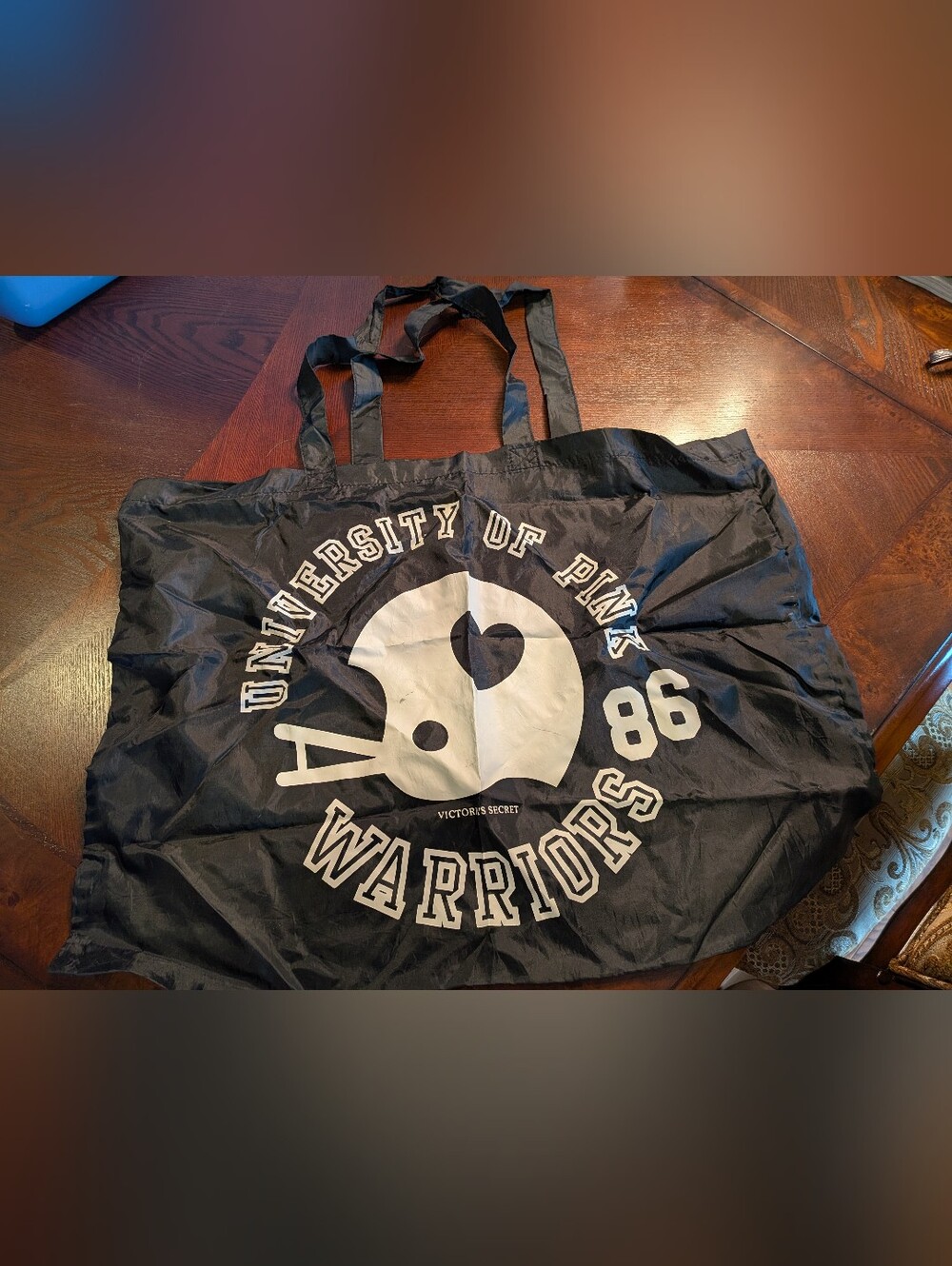 PINK Victoria's Secret Black and White Athletic Tote, Laundry Bag